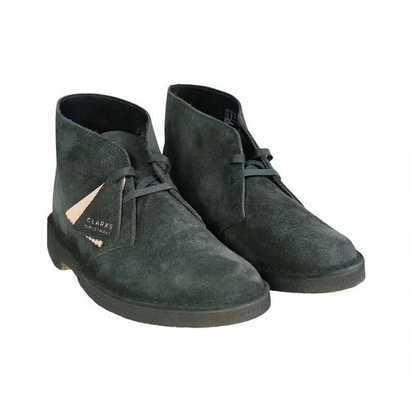 。 Grey Suede Desert Clarks Desert Boots Mens Grey CLARKS